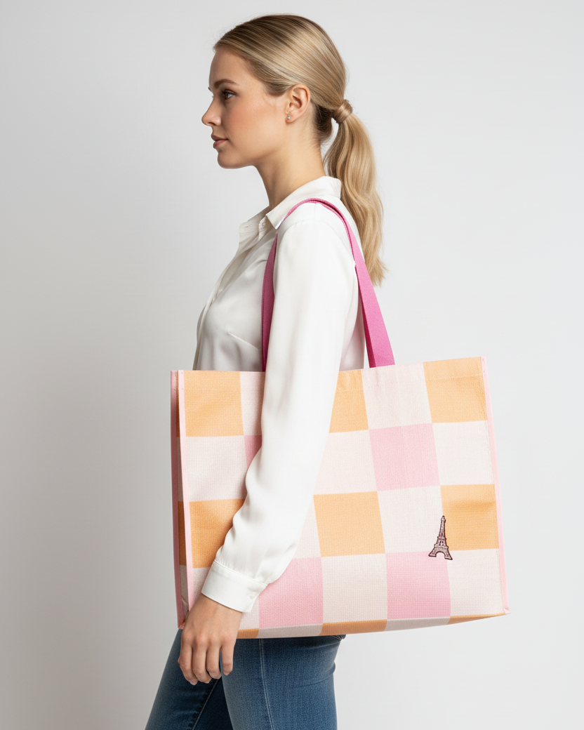 The Rendezvous – Paris Edition Shopper in Karo